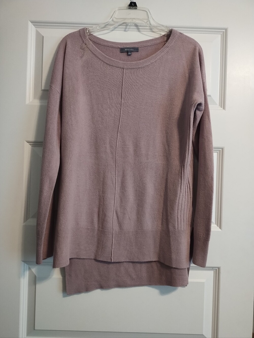 Be cool Brand Dusty Lavendar Lightweight Seam-Front Sweater
